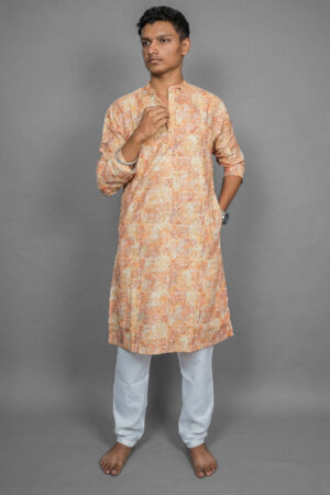 Safron Tile Yellow Kurta