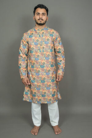 Canary mosaic yellow kurta