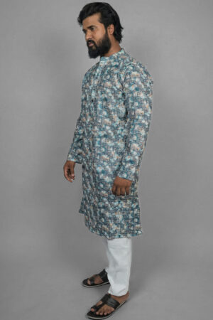 Icy Batik Blue Kurta