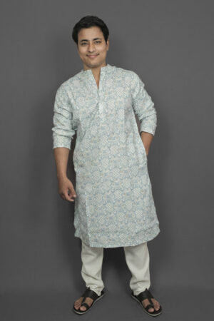 Amazon Medallion Teal Kurta